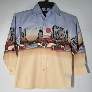Boys Panhandle Hayloft Western Wear Shirt Vintage Truck Size 6 Youth Pearl Snaps